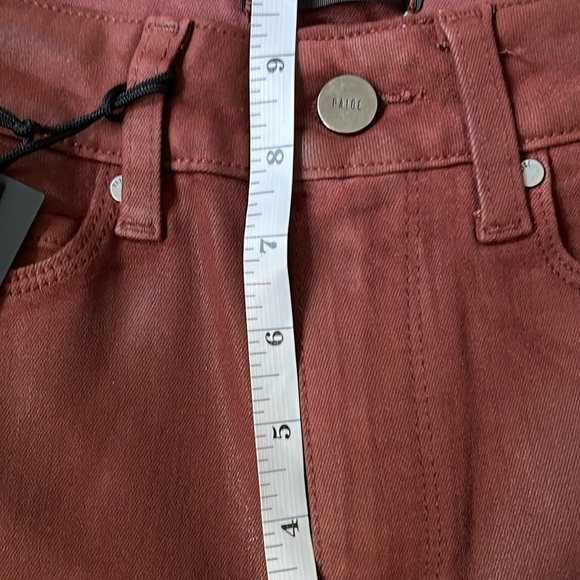 New Paige Mid Rise Ankle Coated Skinny Jeans 23 | Burgundy Dust | $229 Retail - Picture 12 of 16